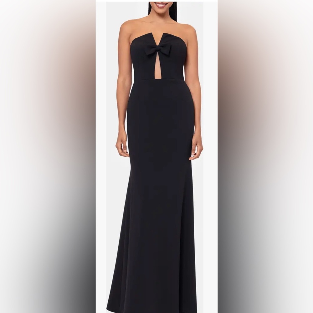 Bow Strapless Scuba Crepe Mermaid Gown